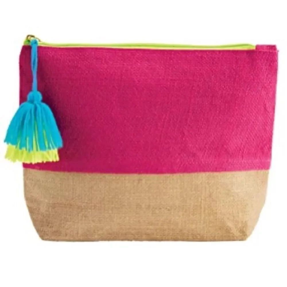✨Mud Pie Color Pop Jute Case Pink